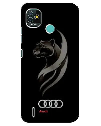 Чехол для TECNO Pop 5 (BD2p) с картинкой «Графика — пантера и Audi»