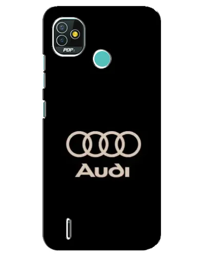 Чехол для TECNO Pop 5 (BD2p) с картинкой «Audi — золотой логотип»