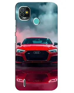 Чехол для TECNO Pop 5 (BD2p) с картинкой «Audi RS — красный стиль»