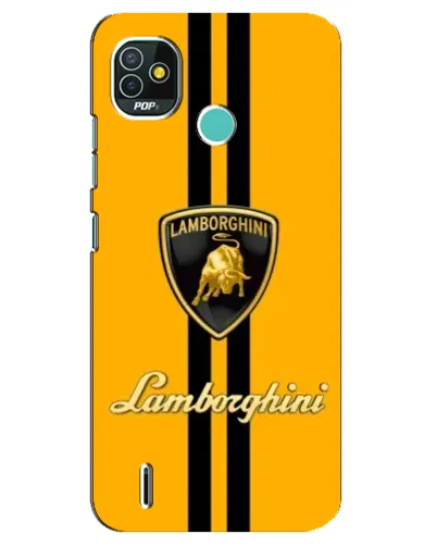 Чехол для TECNO Pop 5 (BD2p) с картинкой «Lamborghini Stripe желтый»