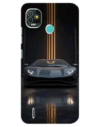 Чехол для TECNO Pop 5 (BD2p) с картинкой «Lamborghini золотые линии»