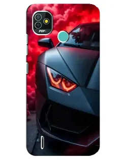 Чехол для TECNO Pop 5 (BD2p) с картинкой «Lamborghini красное сияние»
