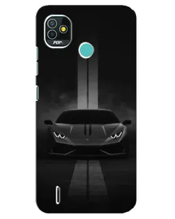 Чехол для TECNO Pop 5 (BD2p) с картинкой «Lamborghini симметрия дорог»