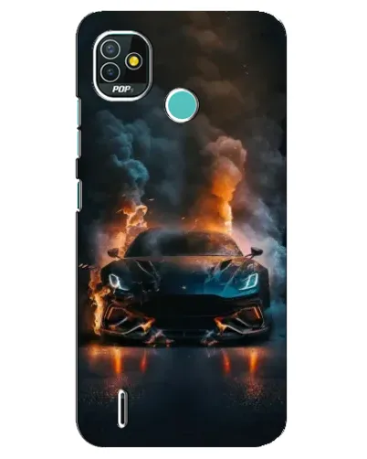 Чехол для TECNO Pop 5 (BD2p) с картинкой «Lamborghini дымная эстетика»