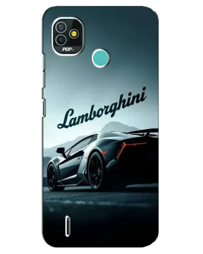 Чехол для TECNO Pop 5 (BD2p) с картинкой «Классическая надпись Lamborghini»