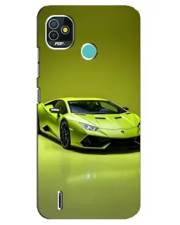 Чехол для TECNO Pop 5 (BD2p) с картинкой «Салатовый Lamborghini Huracan»