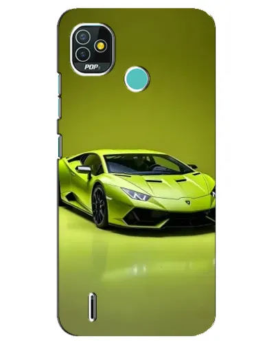 Чехол для TECNO Pop 5 (BD2p) с картинкой «Салатовый Lamborghini Huracan»
