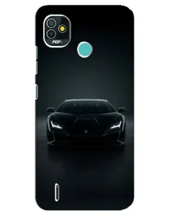 Чехол для TECNO Pop 5 (BD2p) с картинкой «Черный Lamborghini Aventador»