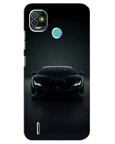 Чехол для TECNO Pop 5 (BD2p) с картинкой «Черный Lamborghini Aventador»