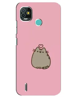 Чехол для TECNO Pop 5 (BD2p) с картинкой «Pusheen сердце»