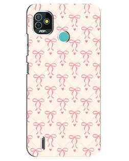 Чехол для TECNO Pop 5 (BD2p) с картинкой «Розовые бантики Coquette»