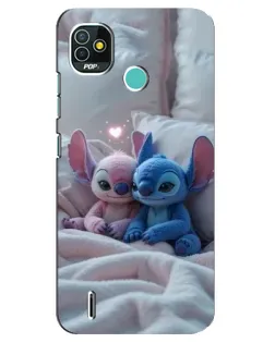 Чехол для TECNO Pop 5 (BD2p) с картинкой «Плюшевые Стич Ангел»