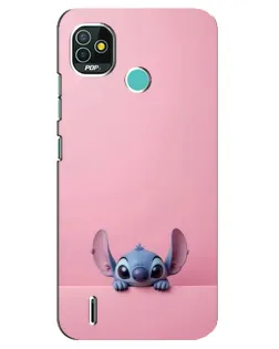 Чехол для TECNO Pop 5 (BD2p) с картинкой «Stitch выглядывает»