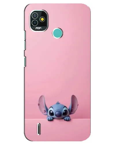 Чехол для TECNO Pop 5 (BD2p) с картинкой «Stitch выглядывает»