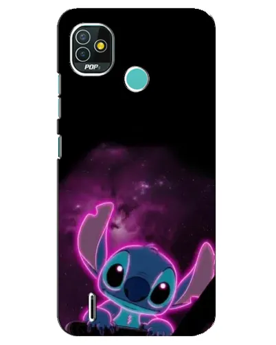 Чехол для TECNO Pop 5 (BD2p) с картинкой «Неоновый Stitch»