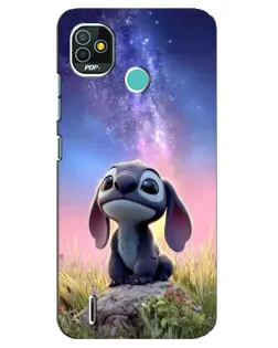 Чехол для TECNO Pop 5 (BD2p) с картинкой «Стич на рассвете»