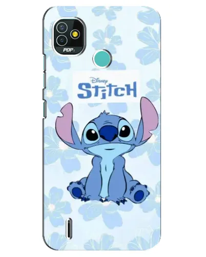 Чехол для TECNO Pop 5 (BD2p) с картинкой «Stitch среди цветов»