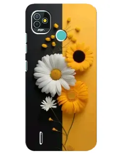 Чохол для TECNO Pop 5 (BD2p) з картинкою «Соняшник та ромашка»