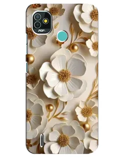 Чохол для TECNO Pop 5 (BD2p) з картинкою «Білі паперові квіти»