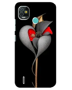 Чохол для TECNO Pop 5 (BD2p) з картинкою «Срібна фантазійна квітка»