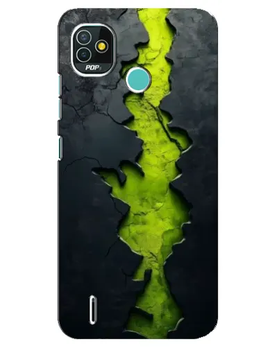 Чехол для TECNO Pop 5 (BD2p) с картинкой «Салатовый разлом скалы»
