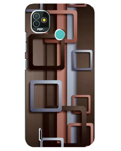 Чехол для TECNO Pop 5 (BD2p) с картинкой «Коричневые объемные квадраты»