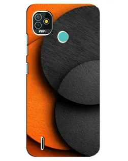 Чехол для TECNO Pop 5 (BD2p) с картинкой «Геометрия оранжевых кругов»