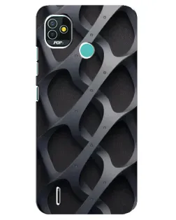 Чехол для TECNO Pop 5 (BD2p) с картинкой «Объемное серое плетение»
