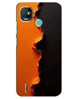 Чехол для TECNO Pop 5 (BD2p) с картинкой «Оранжевый разлом»