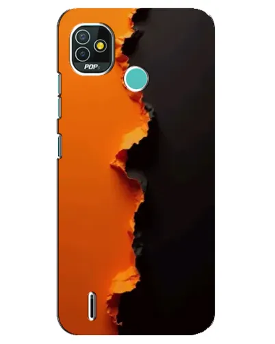 Чехол для TECNO Pop 5 (BD2p) с картинкой «Оранжевый разлом»