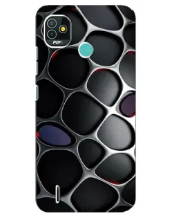 Чехол для TECNO Pop 5 (BD2p) с картинкой «Объемная темная решетка»