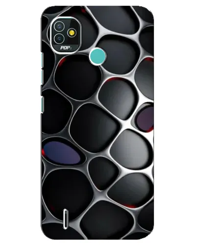 Чехол для TECNO Pop 5 (BD2p) с картинкой «Объемная темная решетка»