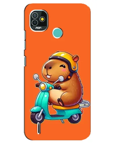 Чехол для TECNO Pop 5 (BD2p) с картинкой «Капибара на скутере»