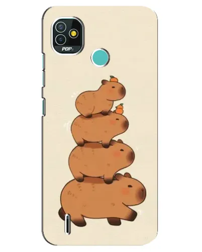 Чехол для TECNO Pop 5 (BD2p) с картинкой «Башня из капибар»
