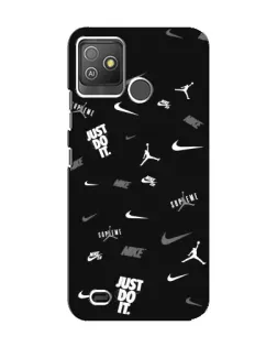 Чехол для TECNO Pop 5 GO с картинкой «Nike Black Pattern»