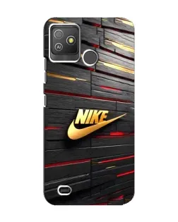 Чехол для TECNO Pop 5 GO с картинкой «Золотой Nike на металле»