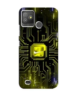 Чехол для TECNO Pop 5 GO с картинкой «Nike — золотая искра»