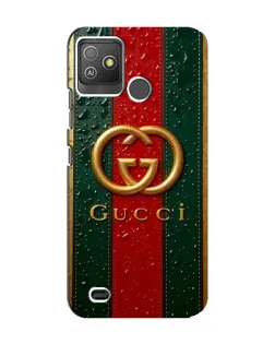 Чохол для TECNO Pop 5 GO з картинкою «Gucci — фірмова смуга та золото»