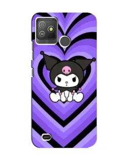 Чехол для TECNO Pop 5 GO с картинкой «Kuromi и фиолетовые сердца»