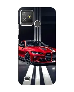 Чехол для TECNO Pop 5 GO с картинкой «Красная BMW на дороге»