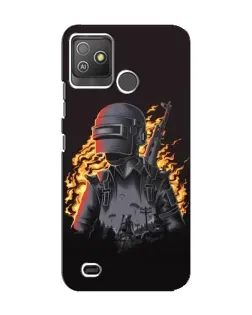 Чехол для TECNO Pop 5 GO с картинкой «PUBG — огненный силуэт»