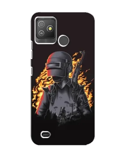 Чехол для TECNO Pop 5 GO с картинкой «PUBG — огненный силуэт»