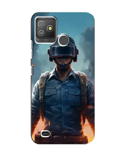 Чехол для TECNO Pop 5 GO с картинкой «PUBG — реалистичный герой»