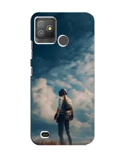 Чехол для TECNO Pop 5 GO с картинкой «Герой PUBG на скале»