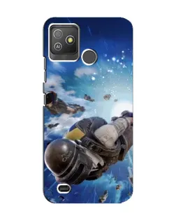 Чехол для TECNO Pop 5 GO с картинкой «Десант PUBG — прыжок»