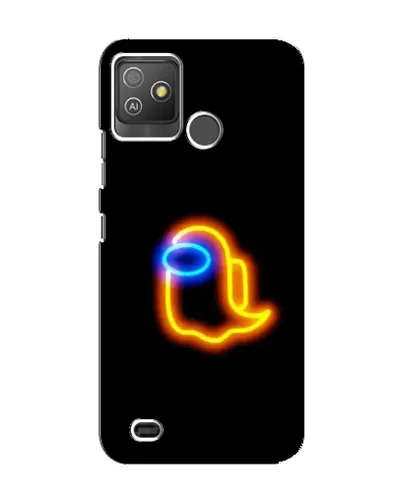 Чехол для TECNO Pop 5 GO с картинкой «Among Us неоновое сияние»