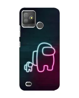 Чехол для TECNO Pop 5 GO с картинкой «Among Us неон-арт»