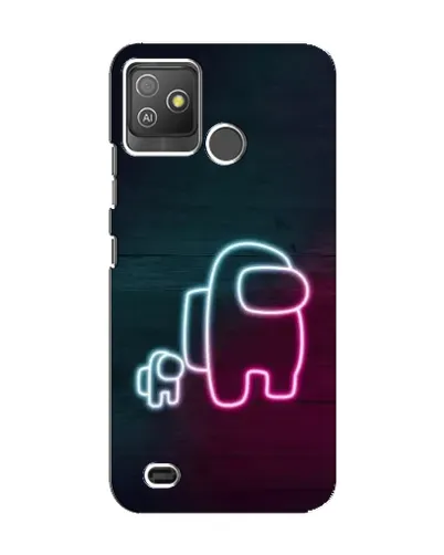 Чехол для TECNO Pop 5 GO с картинкой «Among Us неон-арт»