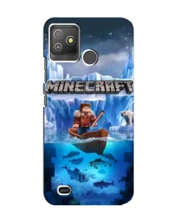 Чехол для TECNO Pop 5 GO с картинкой «Minecraft ледяной мир»