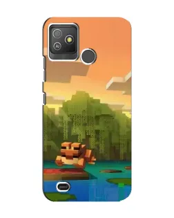Чехол для TECNO Pop 5 GO с картинкой «Майнкрафт закат солнца»